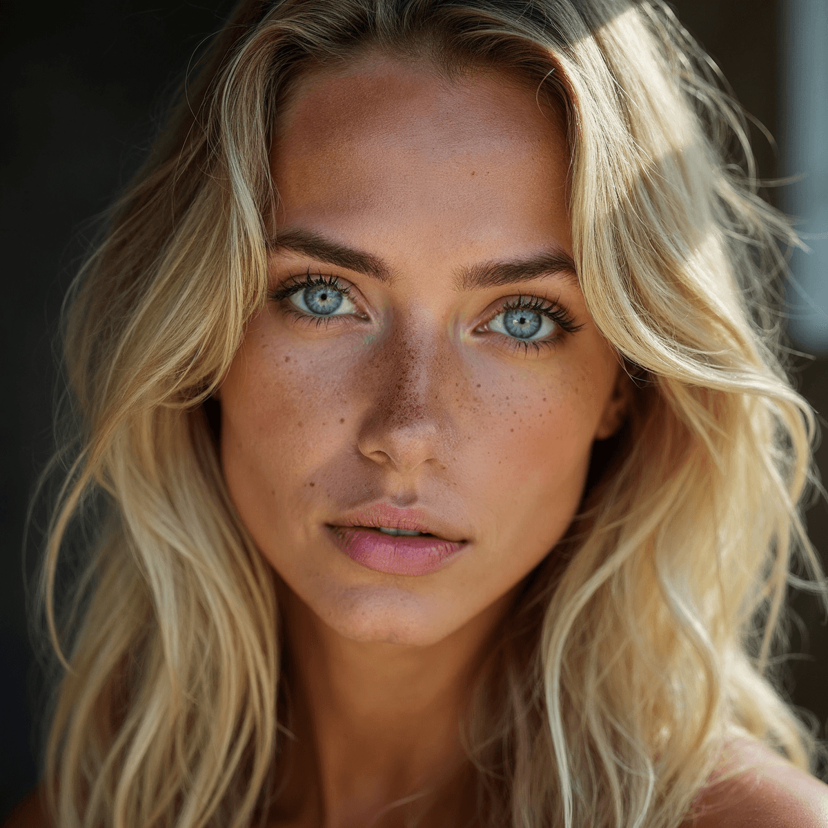 A stunning portrait of a Polish woman with long, fl...