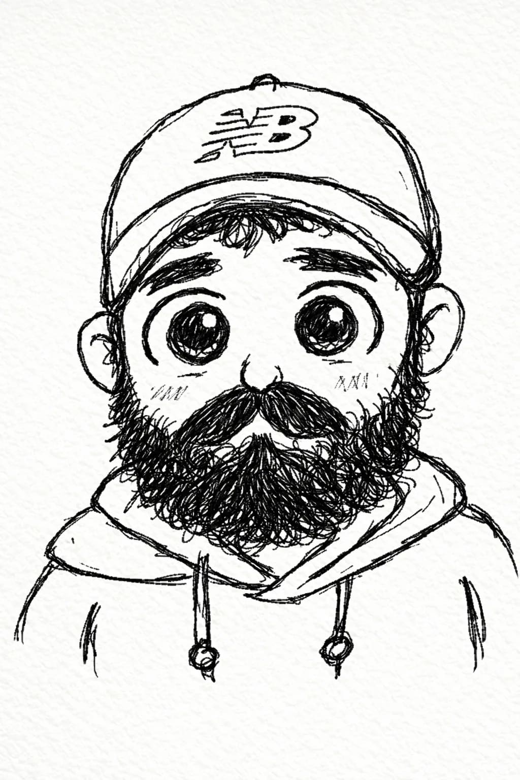 Transform the subject into a naive, childlike doodl...