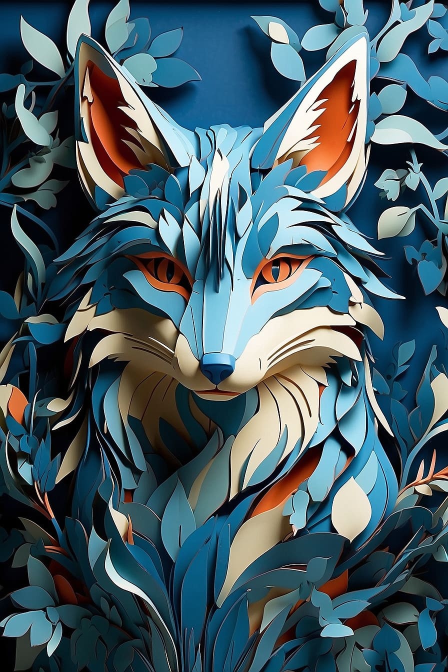 Intricate layered paper-cut illustration of a mysti...